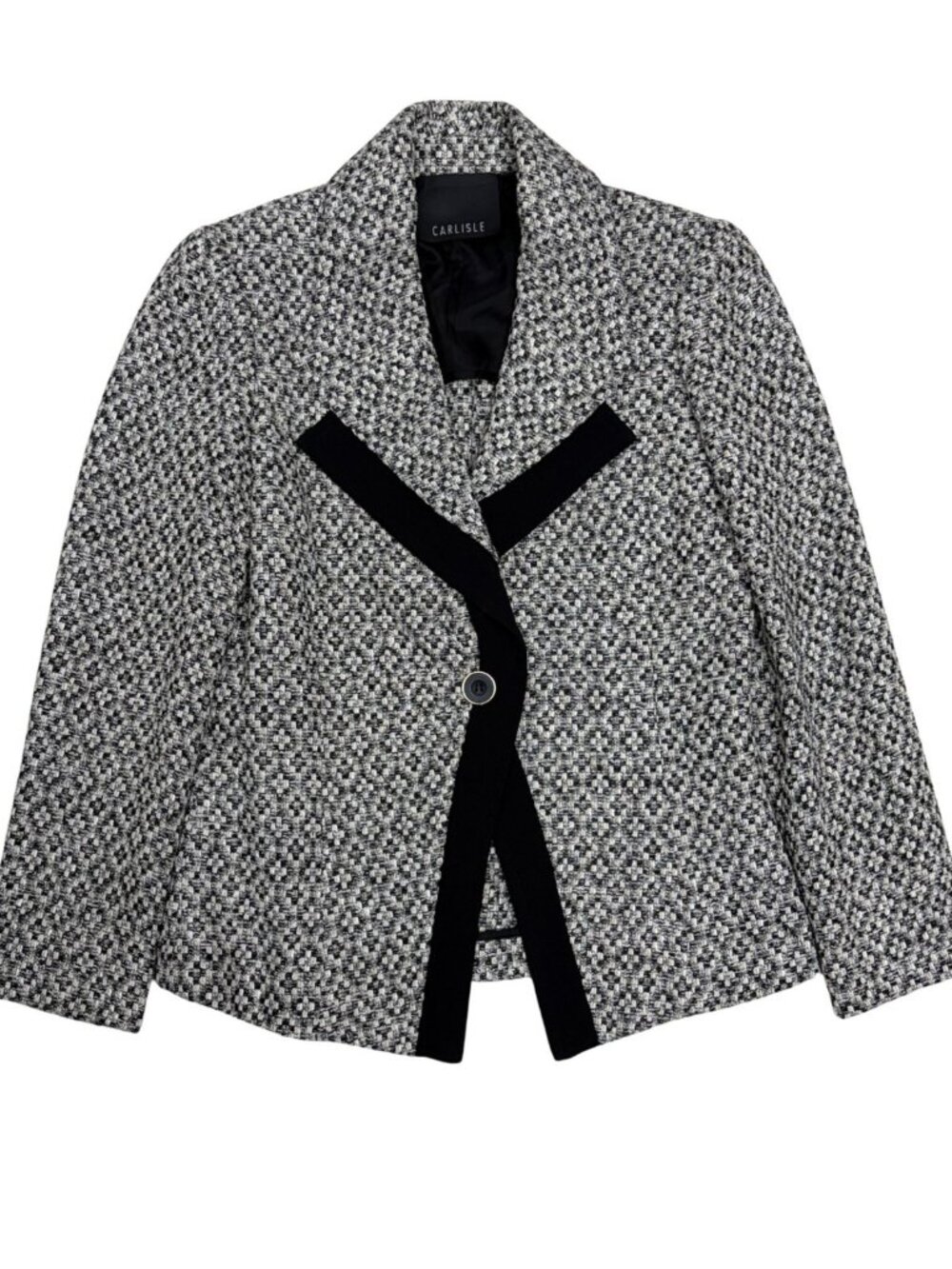 CARLISLE Tweed Blazer Jacket Luxury Designer Business Casual Coat Womens 2